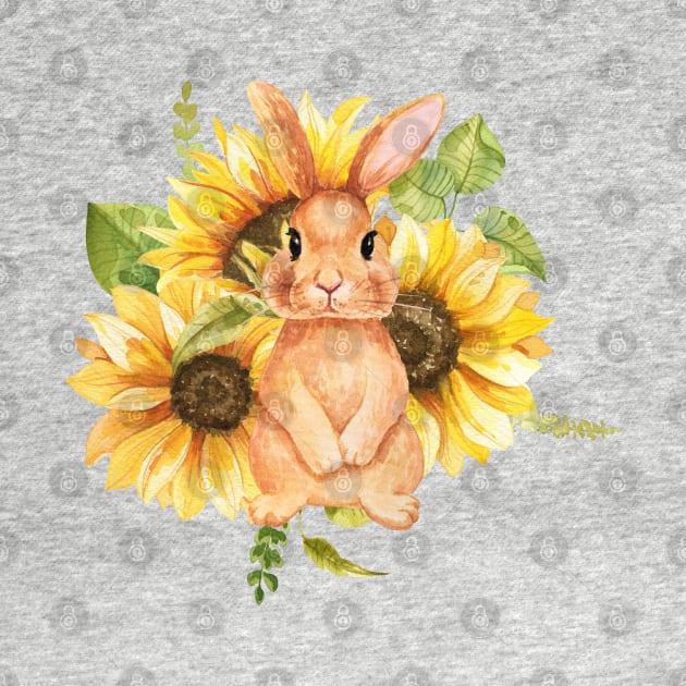 Sunflower Bunny by LylaLace Studio